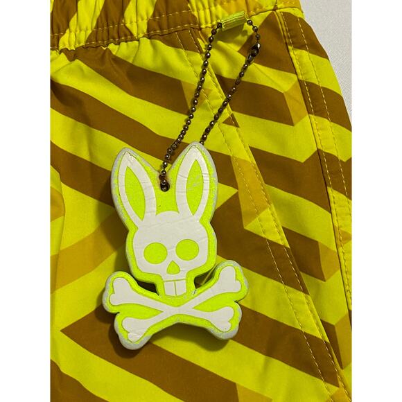 Psycho Bunny Pisani $95 Swim Trunks Mens 2XL Yellow Tan Board Shorts - Picture 3 of 11